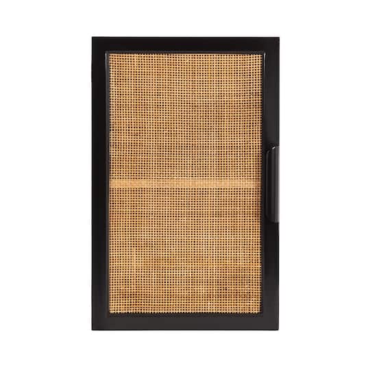 Kate and Laurel Ori Rattan Wall Cabinet